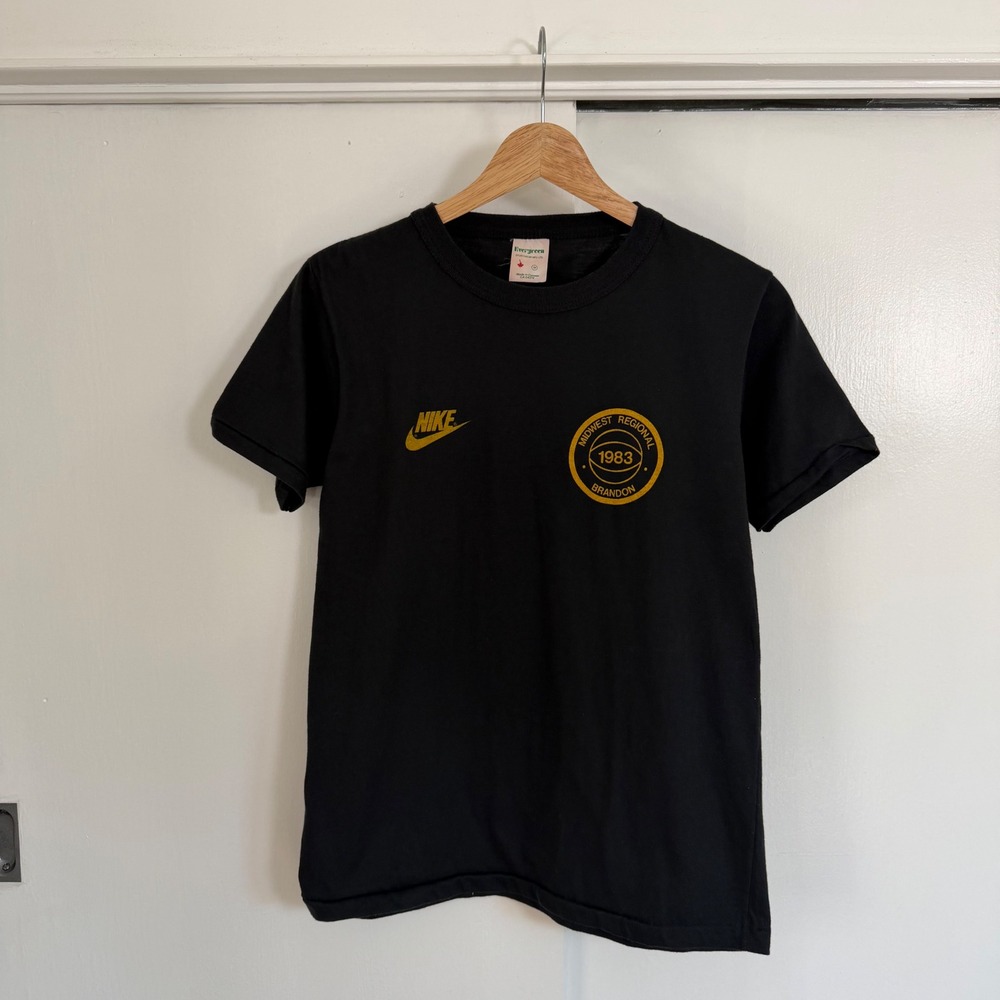 Vintage 1983 Nike Midwest Regional Brandon Basketball T-Shirt Black Mens M